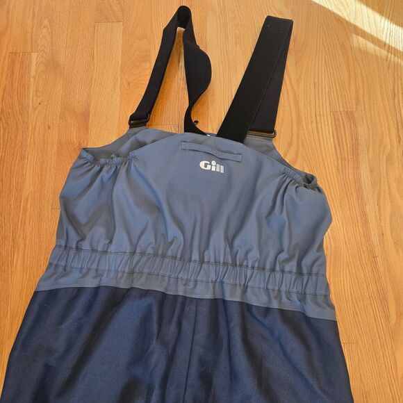 Gill Atlantic Trouser OS4T Sailing Bib Pants Mens sz S Fishing Storm Light Gray - Picture 3 of 16